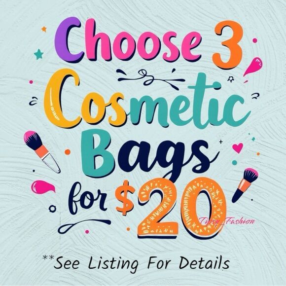 Clinique Makeup Cosmetic Bag Travel Pouch Lined 3for20 - Picture 3 of 10